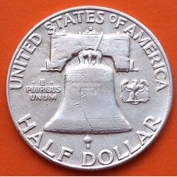 ESTADOS UNIDOS 1/2 DOLAR 1952 D BENJAMIN FRANKLIN KM.163 MONEDA DE PLATA MBC USA Half Dollar silver coin R/2