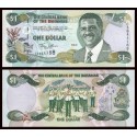 BAHAMAS 1 DOLAR 2001 BANDA DE MUSICA y PRESIDENTE Pick 69 BILLETE SC Caribe $1 Dollar UNC BANKNOTE