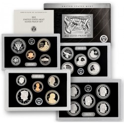 2022 UNITED STATES MINT SILVER PROOF SET 5x 25 Centavos AMERICAN WOMEN QUARTERS Estados Unidos 1 Centavo a 1 DOLAR 2022 PLATA