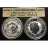 AUSTRALIA 1 DOLAR 2000 AÑO DEL DRAGON 1ª SERIE LUNAR MONEDA DE PLATA $1 dollar silver OZ ONZA OUNCE @RARA@