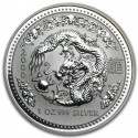 AUSTRALIA 1 DOLAR 2000 AÑO DEL DRAGON 1ª SERIE LUNAR MONEDA DE PLATA $1 dollar silver OZ ONZA OUNCE @RARA@