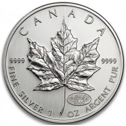 CANADA 5 DOLARES 2000 HOJA DE ARCE - FIREWORKS @RARA@ MONEDA DE PLATA PURA SC $5 Dollars Coin ONZA OZ OUNCE MAPLE LEAF