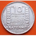 FRANCIA 10 FRANCOS 1930 BUSTO DE DAMA Ceca TURIN KM.878 MONEDA DE PLATA MBC France Silver 10 Francs