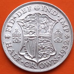 INGLATERRA 1/2 CORONA 1932 REY JORGE V KM.835 MONEDA DE PLATA MBC+ Great Britain Half Crown silver R/2