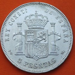 ESPAÑA 5 PESETAS 1891 * 18 91 PGM REY ALFONSO XIII KM.689 MONEDA DE PLATA (DURO) Spain silver R/3