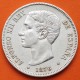 ESPAÑA 5 PESETAS 1876 * 18 76 DEM REY ALFONSO XII KM.671 MONEDA DE PLATA (DURO) Spain silver R/1