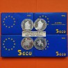 . 4 monedas x ESPAÑA 5 ECUS 1989 + 1990 + 1991 + 1992 PLATA ESTUCHE FNMT 4 ONZAS PLATA PURA OZ