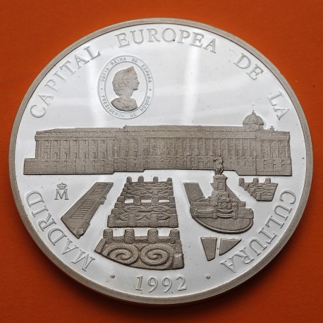 . 5 ONZAS x ESPAÑA 25 ECU 1992 MADRID CAPITAL CULTURAL MONEDA DE PLATA @NO ESTUCHE@ 25 Ecus 1992 OZ Cincuentín