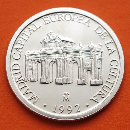 . 1 moneda @SI CÁPSULA@ ESPAÑA 1 ECU 1992 PUERTA DE ALCALA MADRID CAPITAL EUROPEA DE LA CULTURA PLATA PROOF 0,20 ONZAS
