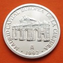 . 1 moneda @SI CÁPSULA@ ESPAÑA 1 ECU 1992 PUERTA DE ALCALA MADRID CAPITAL EUROPEA DE LA CULTURA PLATA PROOF 0,20 ONZAS