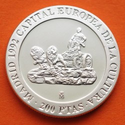 . 1 moneda @SI CÁPSULA@ ESPAÑA 200 PESETAS 1992 ESTATUA DE LA CIBELES PLATA PROOF NO ESTUCHE FNMT