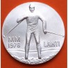 FINLANDIA 25 MARKKAA 1978 JUEGOS DE INVIERNO DE LAHTI ESQUIADOR KM.56 MONEDA DE PLATA SC Finnland silver coin