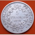 FRANCIA 5 FRANCOS 1873 K Ceca de BURDEOS TRES GRACIAS KM.820.1 MONEDA DE PLATA MBC- Republique Francaise