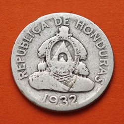 @RARA@ HONDURAS 50 CENTAVOS DE LEMPIRA 1932 JEFE INDIO KM.74 MONEDA DE PLATA silver coin MUY CIRCULADA
