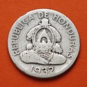 @RARA@ HONDURAS 50 CENTAVOS DE LEMPIRA 1932 JEFE INDIO KM.74 MONEDA DE PLATA silver coin MUY CIRCULADA