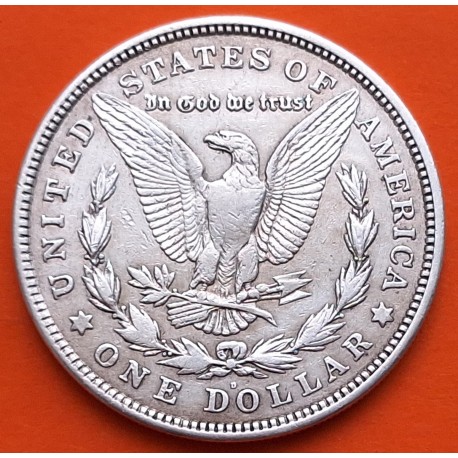 ESTADOS UNIDOS 1 DOLAR 1921 D MORGAN KM.110 MONEDA DE PLATA MBC USA $1 Dollar Coin @ULTIMO AÑO DE FABRICACION@ R/2