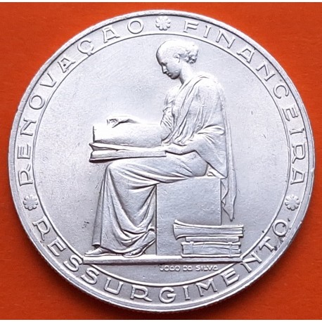 PORTUGAL 20 ESCUDOS 1953 XXV ANIVERSARIO DE LA REFORMA FINANCIERA KM.585 MONEDA DE PLATA SC- Silver coin