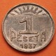 @PRECIOSA@ CONSEJO DE ASTURIAS y LEON 1 PESETA 1937 AGRICULTOR MONEDA DE BRONCE Guerra Civil España R/2