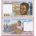 MADAGASCAR 1000 FRANCOS 1994 PESCADORES y NATIVO Pick 76.A BILLETE SC Africa UNC BANKNOTE 1000 Ariary