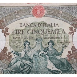 . @PVP NUEVO 1.200€@ ITALIA 5000 LIRAS 1961 REGINE DEL MARE Pick 85.A BILLETE MUY CIRCULADO Italy 5000 Lire BANCONOTA