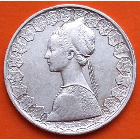ITALIA 500 LIRAS 1959 DAMA y LAS 3 CARABELAS DE CRISTOBAL COLON KM.98 MONEDA DE PLATA MBC+ Italy 500 Lire silver