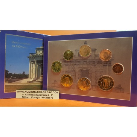 IRLANDA CARTERA OFICIAL EUROS 2003 SC 1+2+5+10+20+50 Centimos + 1 EURO + 2 EUROS 2003 UNC BU SET Eire Ireland