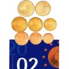 HOLANDA CARTERA OFICIAL EUROS 2002 BU SET 1+2+5+10+20+50 CENTIMOS 1 EURO + 2 EUROS 2002 SC REINA BEATRIZ