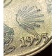 @ERROR SOBRANTES TROZOS DE METAL EN CONCHA y NUMERO@ ESPAÑA 5 PESETAS 1993 JACOBEO 93 MONEDA DE LATON SC VARIANTE CATALOGADA