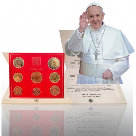 . 1 aaaaaaacoin @ULTIMOS EUROS DEL PAPA FRANCISCO@ VATICANO CARTERA OFICIAL EUROS 2024 SC 1+2+5+10+20+50 Cts + 1€ + 2 EUROS 2024