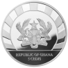 . 8 monedas x GHANA 5 CEDIS 2019+2020+2021+2022 MAMUT, CIERVO... Serie GIANTS OF THE ICE AGE PLATA PURA 1 ONZA OZ
