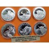 . 8 monedas x GHANA 5 CEDIS 2019+2020+2021+2022 MAMUT, CIERVO... Serie GIANTS OF THE ICE AGE PLATA PURA 1 ONZA OZ
