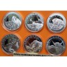 . 8 monedas x GHANA 5 CEDIS 2019+2020+2021+2022 MAMUT, CIERVO... Serie GIANTS OF THE ICE AGE PLATA PURA 1 ONZA OZ