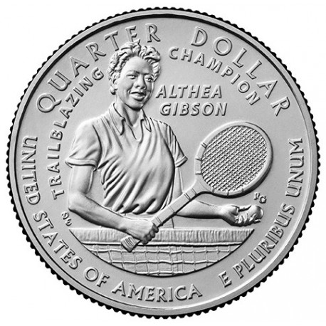. 1 aaaaaaaaacoin @21/NOV. Envío@ ESTADOS UNIDOS 25 CENTAVOS 2025 D ALTHEA GIBSON American Women Quarter 20ª MONEDA DE NICKEL