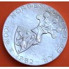 NORUEGA 100 KRONER 1982 1945 REY OLAV y ESCUDO CORONADO KM.426 MONEDA DE PLATA SC Norway silver coin