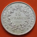 FRANCIA 10 FRANCOS 1967 HERCULES TRES GRACIAS KM.932 MONEDA DE PLATA SC- France 10 Francs 0,72 ONZAS R/2