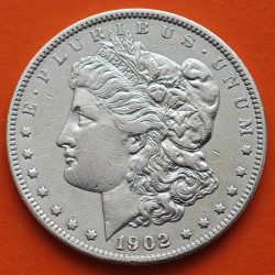 @RARA@ ESTADOS UNIDOS 1 DOLAR 1902 MORGAN KM.110 MONEDA DE PLATA EBC- USA $1 Dollar silver R/2