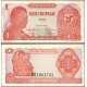 INDONESIA 1 RUPIA 1968 GENERAL SURDIMAN y MUJERES Color ROJO Pick 102 BILLETE SC 1 Rupiah UNC BANKNOTE