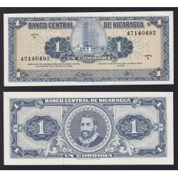 NICARAGUA 1 CORDOBA 1968 FRANCISCO HERNANDEZ Serie B - 40665846 Pick 115 BILLETE SC