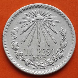 @ESCASA@ MEXICO 1 PESO 1923 GORRO FRIGIO KM.455 MONEDA DE PLATA silver coin ESTADOS UNIDOS MEXICANOS