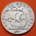 1º AÑO DE EMISION x PORTUGAL 10 ESCUDOS 1932 CARABELA KM.582 MONEDA DE PLATA MBC- República Portuguesa silver coin
