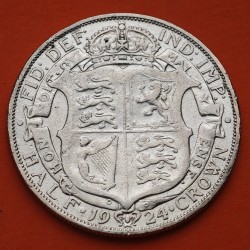 INGLATERRA 1/2 CORONA 1924 REY JORGE V KM.818 MONEDA DE PLATA MBC- Great Britain Half Crown silver