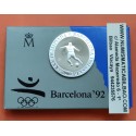 ESPAÑA 2000 PESETAS 1990 FUTBOL OLIMPIADA BARCELONA 1992 1ª SERIE MONEDA DE PLATA FDC SC ESTUCHE FNMT 0,80 Onzas