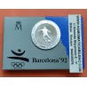 ESPAÑA 2000 PESETAS 1990 FUTBOL OLIMPIADA BARCELONA 1992 1ª SERIE MONEDA DE PLATA FDC SC ESTUCHE FNMT 0,80 Onzas