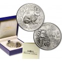 @Tirada 6.859@ FRANCIA 5 EUROS 2011 LA FONTAINE AÑO DEL CONEJO MONEDA DE PLATA SC ESTUCHE Année du LAPIN