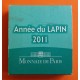 @Tirada 6.859@ FRANCIA 5 EUROS 2011 LA FONTAINE AÑO DEL CONEJO MONEDA DE PLATA SC ESTUCHE Année du LAPIN