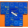 . 10 monedas x 5 ECUS 1989+1990+1991+1992+1993+1994+1995+1996 y 5 EUROS 1997+1998 PLATA ESTUCHE FNMT España