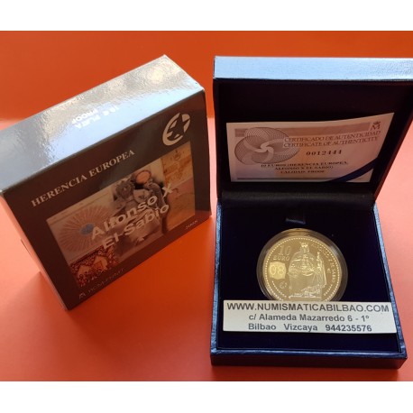 ESPAÑA 10 EUROS 2008 REY ALFONSO X EL SABIO Serie HERENCIA EUROPEA MONEDA DE PLATA PROOF ESTUCHE CERTIFICADO FNMT