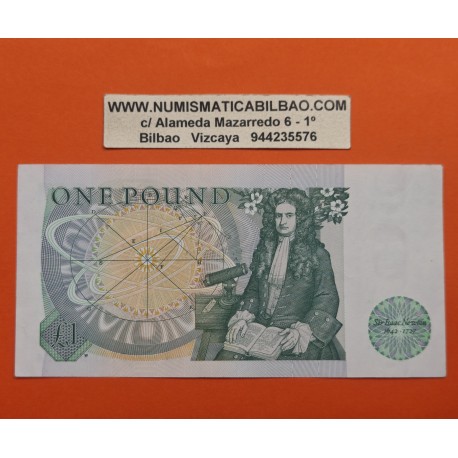 . @PVP NUEVO 25€@ INGLATERRA 1 LIBRA 1978 ISAAC NEWTON y REINA ISABEL II Pick 377A BILLETE EBC- Great Britain £1 Pound