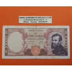 . @PVP NUEVO 95€@ ITALIA 10000 LIRAS 1966 MAYO 20 MICHELANGELO ** ROTURA ** Pick 97 BILLETE MBC- Italy