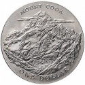 NUEVA ZELANDA 1 DOLAR 1970 MOUNT COOK MONTAÑA - VISITA REAL KM.42 MONEDA DE NICKEL SC New Zealand